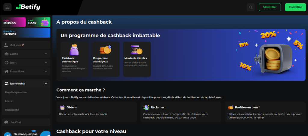 Bonus Betify 2026 jeu casino